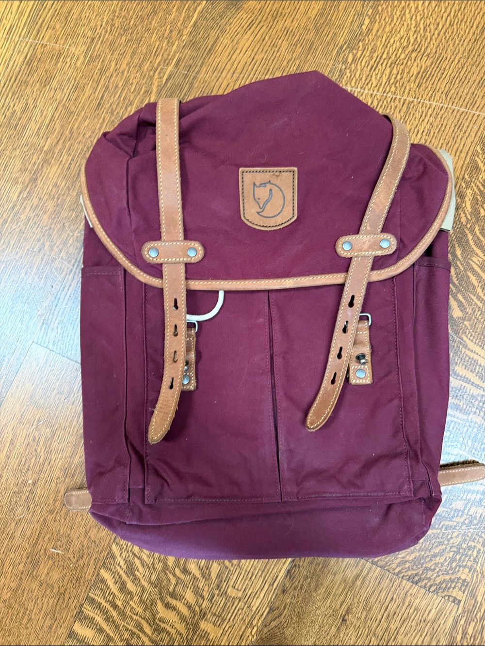Fjällräven Rucksack No. 21 Small 15L G-1000 Leather Backpack Olive Green